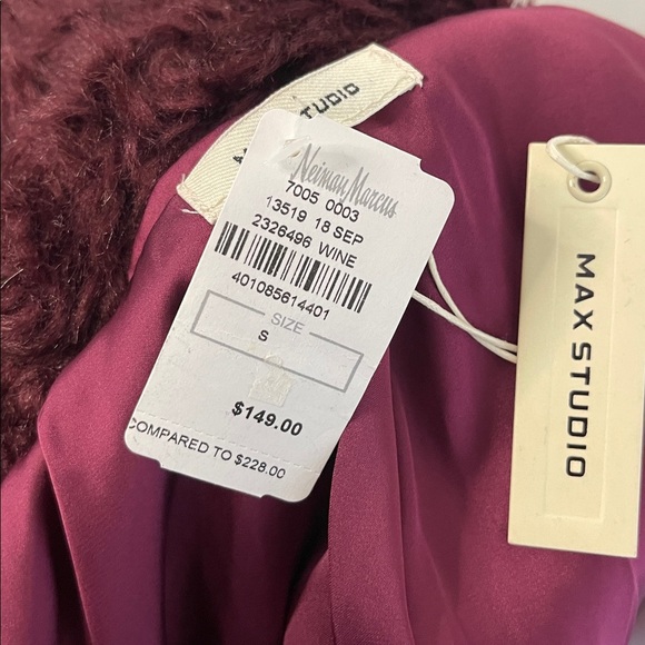 NWT Max Studio Burgundy Coat Size small - Picture 10 of 13